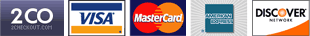 Visa, Master Card, American Express, Diner's Club, Discover and JCB